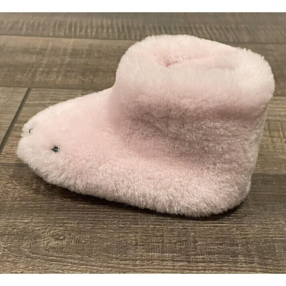 Sorel Cozy Faux Fur Bear Paw Slippers Girls Dusty Pink Size 3 Baby - Picture 7 of 10